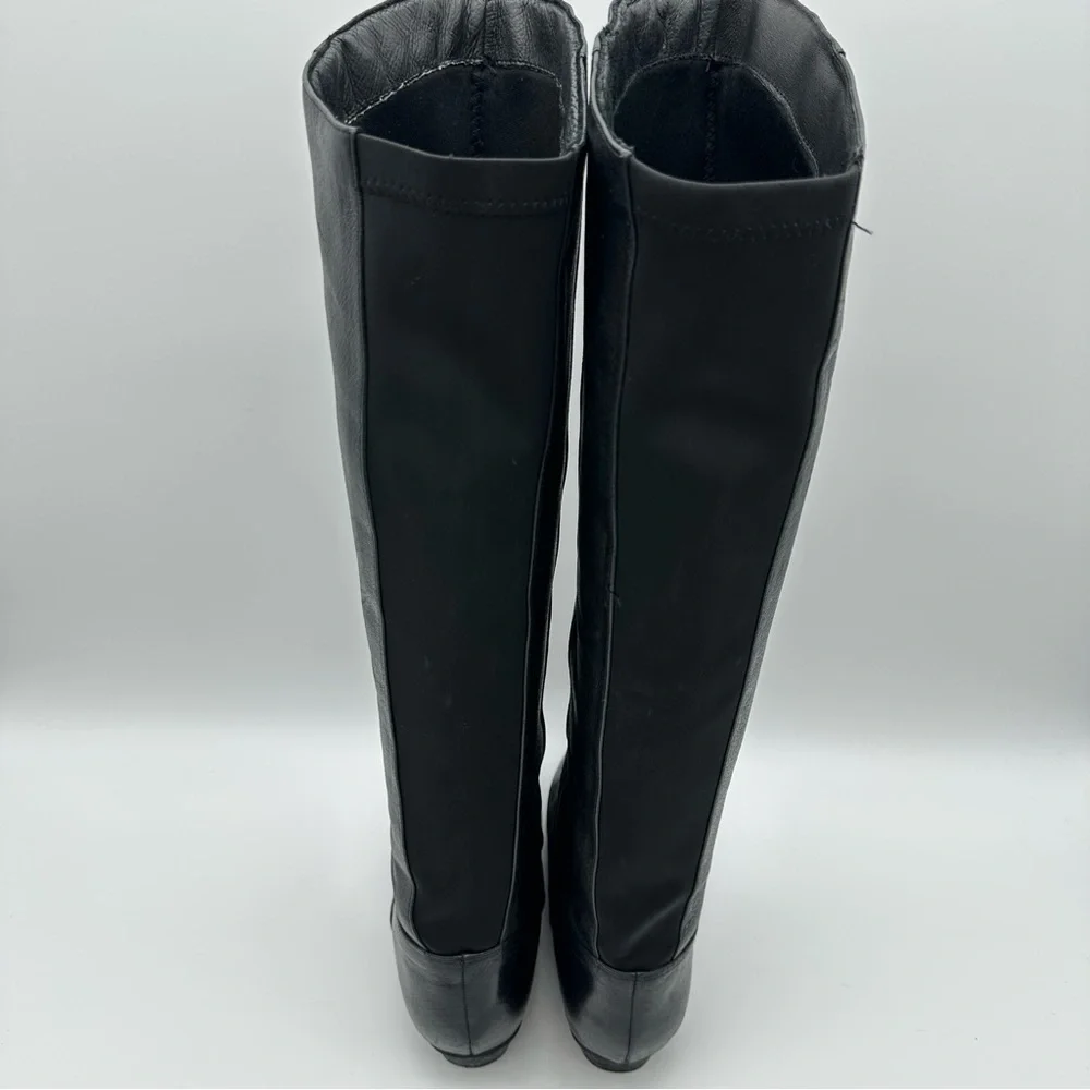 Steve Madden Creation Black Leather Knee High Boots